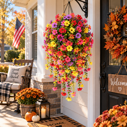 🌿 Maintenance-Free 30-Inch Cascading Faux Daisy Vines – Rich Seasonal Porch & Window Box Decor (8 PCS)