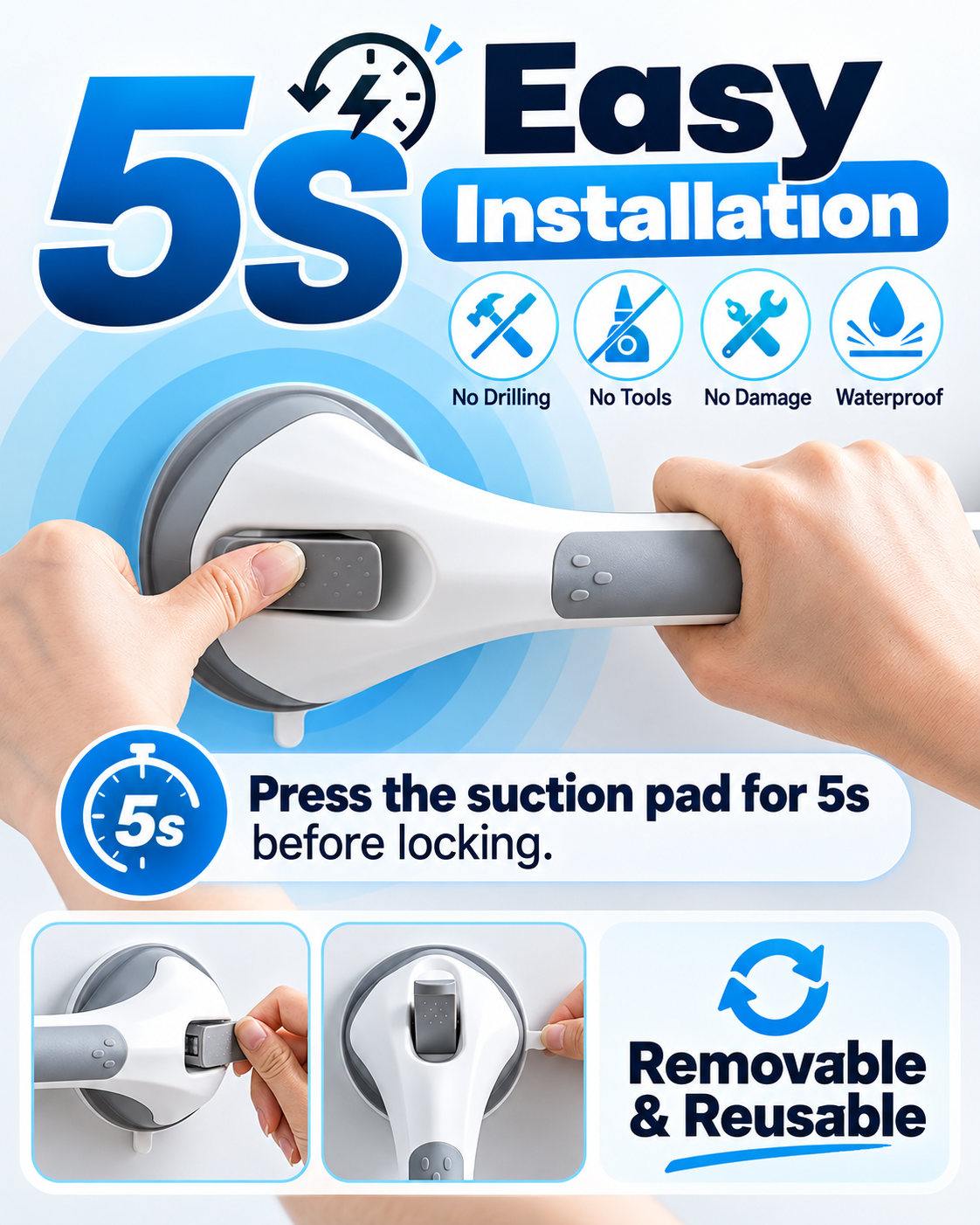 🛡️Secure Every Step | Reliable Bathroom Support for Seniors & Recovery