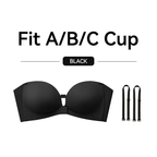 ✨Womens Strapless Front Closure Bra Push Up Lift Bra Padded Add Cup Non Slip Anti-Slip Grip & Removable Straps Fit Outfits Wireless Supportive Seamless