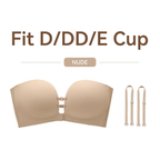 ✨Womens Strapless Front Closure Bra Push Up Lift Bra Padded Add Cup Non Slip Anti-Slip Grip & Removable Straps Fit Outfits Wireless Supportive Seamless