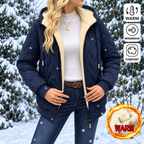 Women’s Thermal Fleece-Lined Winter Jacket | Lightweight Quilted Full-Zip Hooded Coat with Secure Pockets