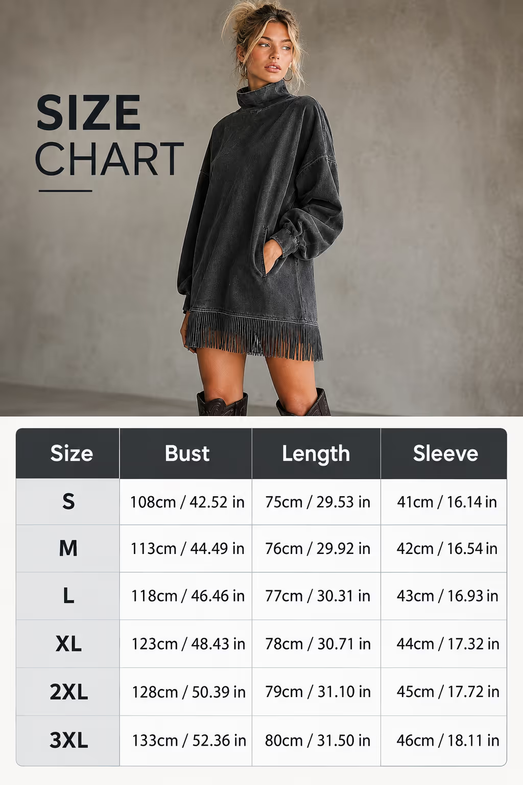Women's Oversized Fringe Sweatshirt Dress