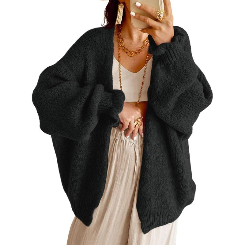 🍂Women's Oversized Cardigan Sweater Fall Long Lantern Sleeve Knit Open Front