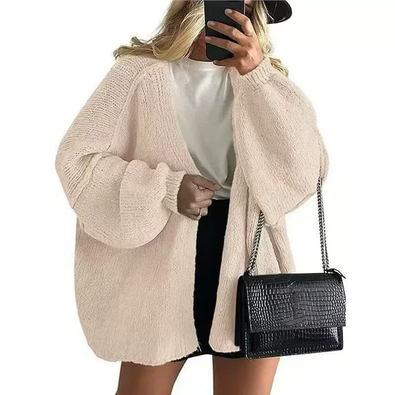🍂Women's Oversized Cardigan Sweater Fall Long Lantern Sleeve Knit Open Front