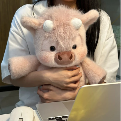 🐮 Fluffy Highland Cow Plush – Cozy Cuddle Gift for Cow Lovers