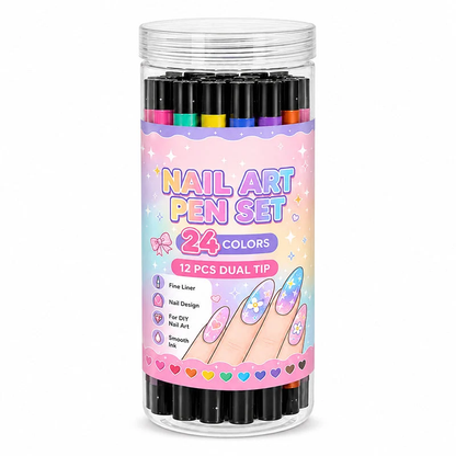 📢📢50% OFF !!⏰️ 24 Colors Dual Ended Nail Art Pens Set