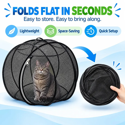 🐱 Pop Up Cat Playpen | 32-Inch Breathable Mesh Enclosure for Indoor & Outdoor Use 🌿