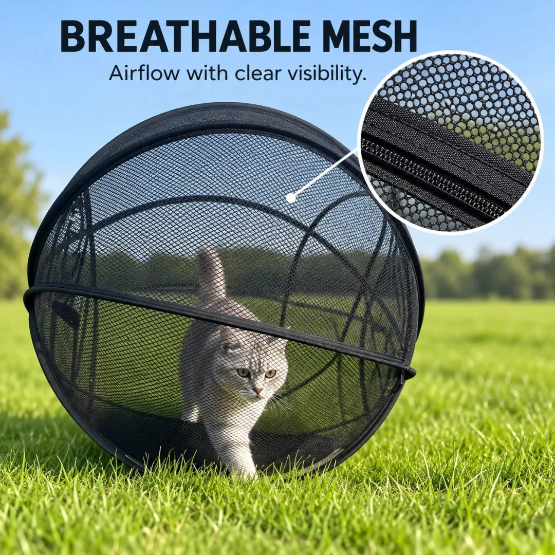 🐱 Pop Up Cat Playpen | 32-Inch Breathable Mesh Enclosure for Indoor & Outdoor Use 🌿