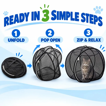 🐱 Pop Up Cat Playpen | 32-Inch Breathable Mesh Enclosure for Indoor & Outdoor Use 🌿
