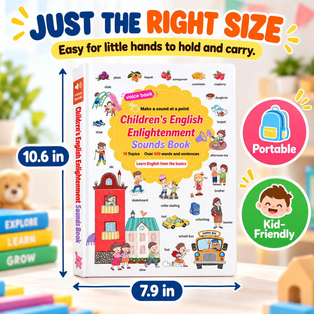 📚 Kids' Interactive English Sound Book | Ages 1–6 | 500+ Words | 18 Learning Topics 🌟