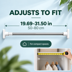 🛠️ Adjustable No-Drill Tension Rod for Closets, Bathrooms & Small Spaces