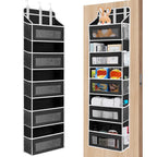 6-Tier Hanging Closet Organizer Over The Door Wardrobe Storage with Clear Card Slot