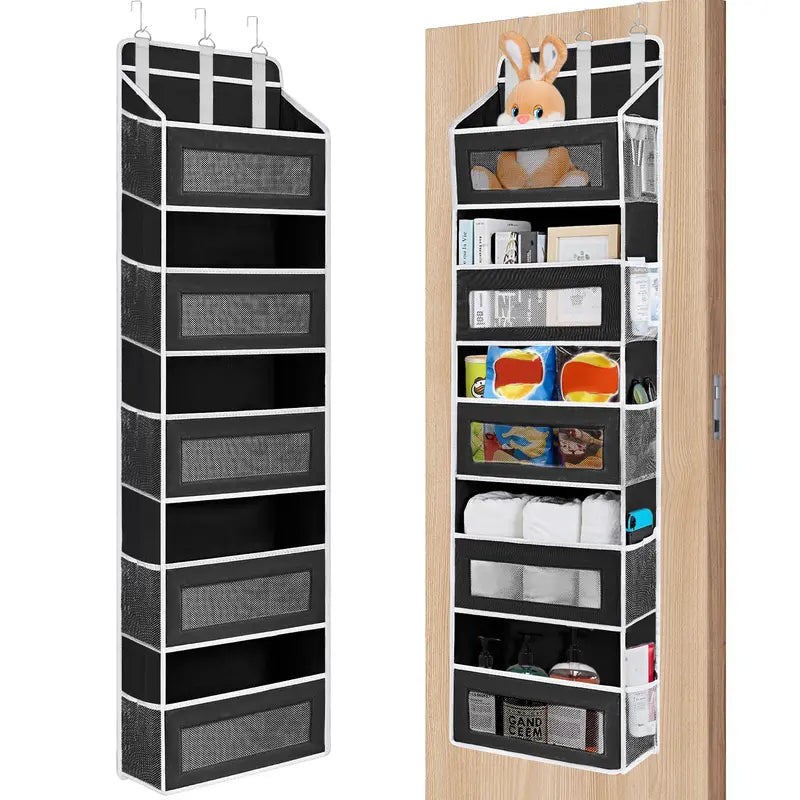 6-Tier Hanging Closet Organizer Over The Door Wardrobe Storage with Clear Card Slot