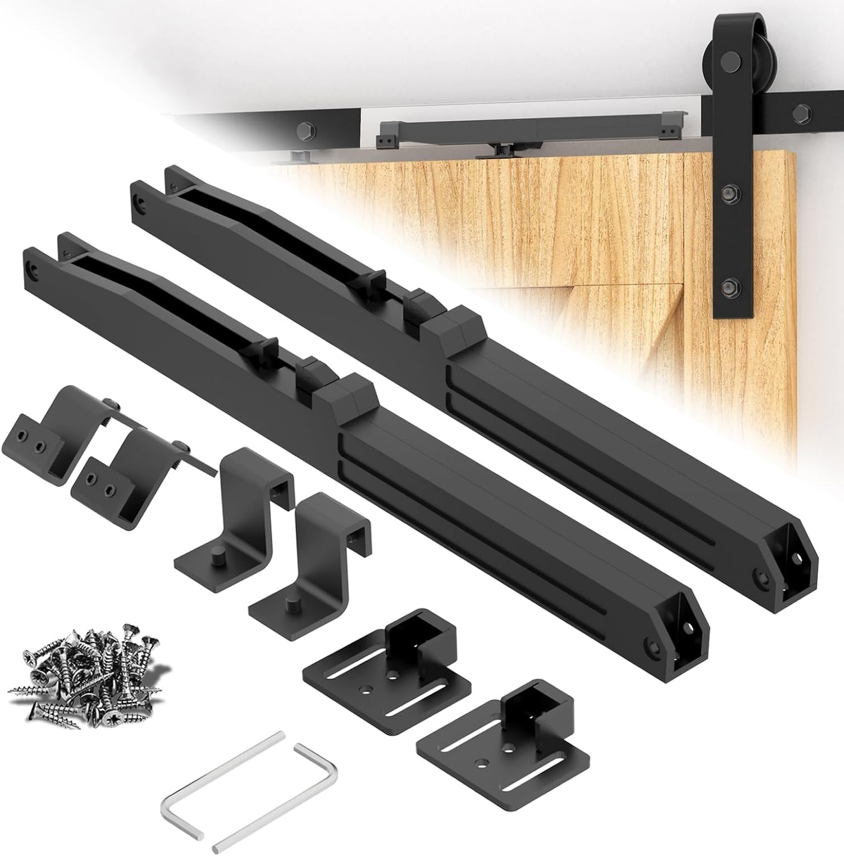 🚪Barn Door Soft Close Kit for 88-132 lbs Flat Track, Hidden Track-Mounted Damper🚪