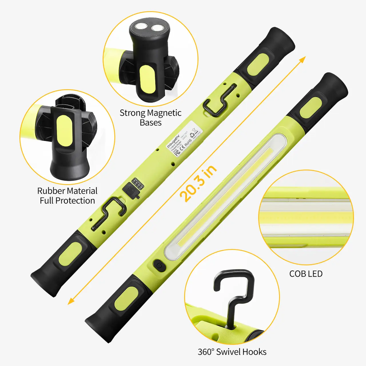 💡3000 Lumen LED Magnetic Work Light Strip