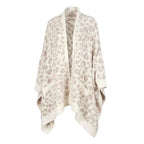 Women's Faux Sherpa Wearable Cape Blanket — One Size, Solid Color Double-Layer Design