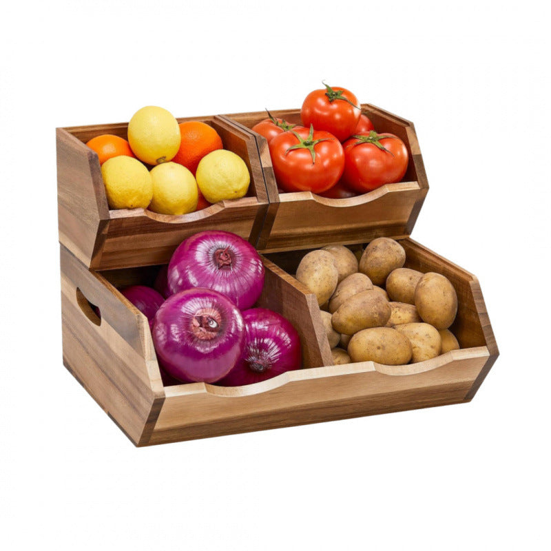 3-Tier Bamboo Potato &amp; Onion Storage Bin