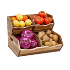 3-Tier Bamboo Potato &amp; Onion Storage Bin