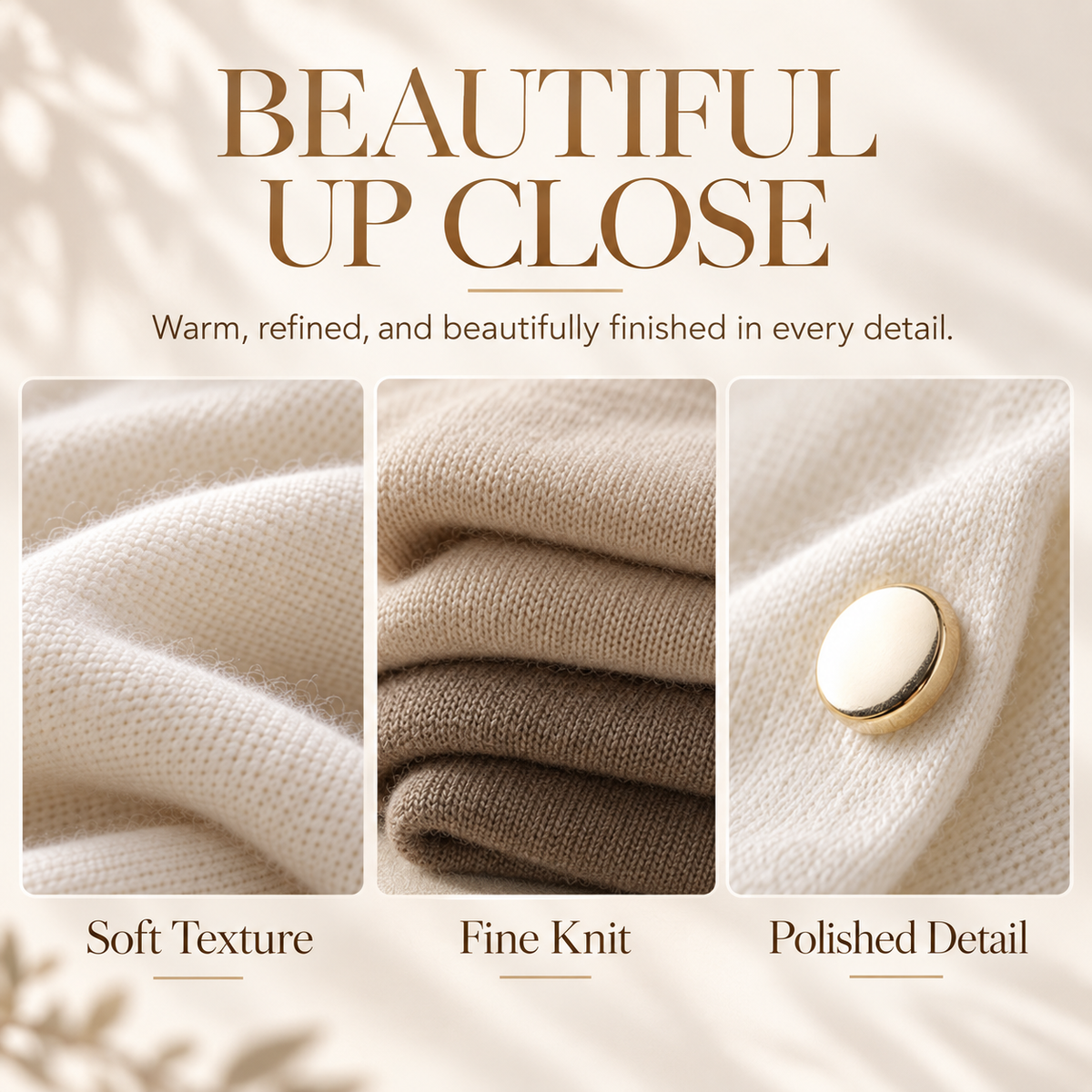 Women's Elegant Side-Button Asymmetric Knit Poncho
