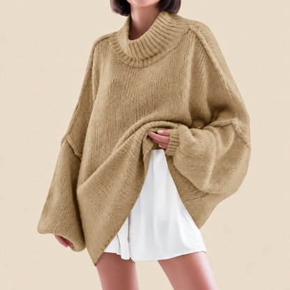 🍂 Oversized Batwing Sleeve Knit Sweater – Effortless Fall Style! 💕