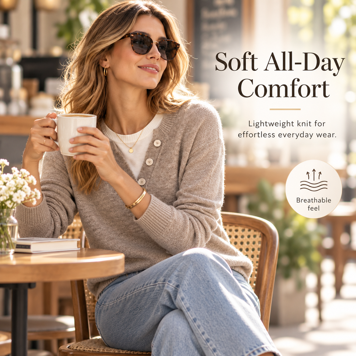 Women’s Lightweight Layering Top – Relaxed Fit Everyday Essential
