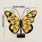 Outdoor Metal Butterfly Wall Art Decorative Solar Light