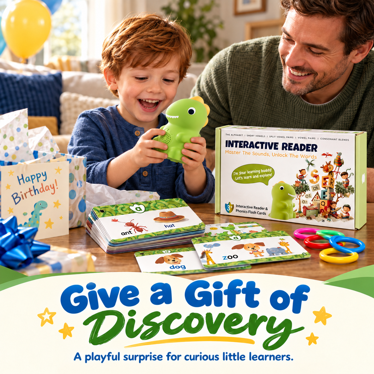 🦖 Little Learning Dino – Interactive Talking Flash Cards for Kids | Montessori Educational Toy