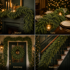 6ft Artificial Cedar Garland – Extra-Full Winter Greenery Pine Wreath