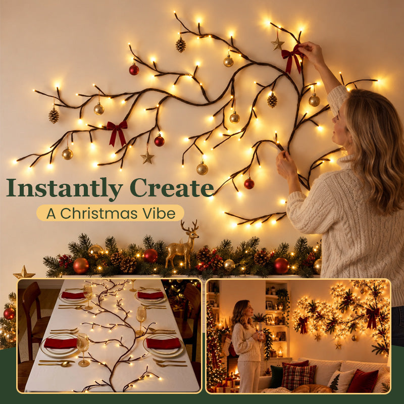 ✨ Flexible LED Branch Lights – Warm White Christmas Wall Decor