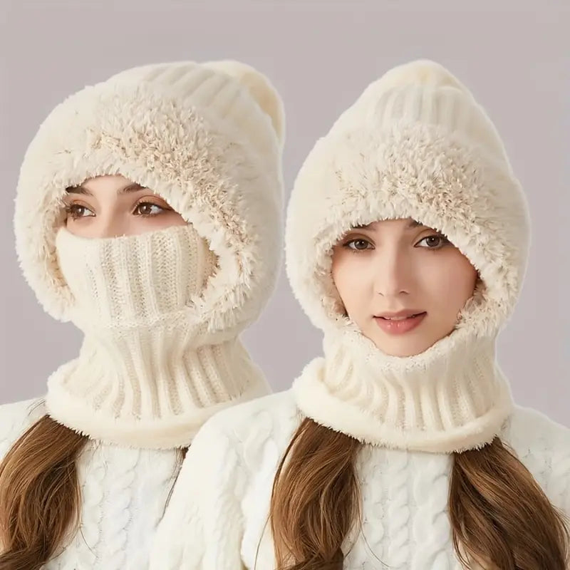 3-in-1 Women’s Winter Balaclava Hood – Fleece-Lined Hat, Scarf & Face Cover