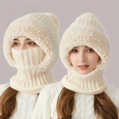 3-in-1 Women’s Winter Balaclava Hood – Fleece-Lined Hat, Scarf & Face Cover