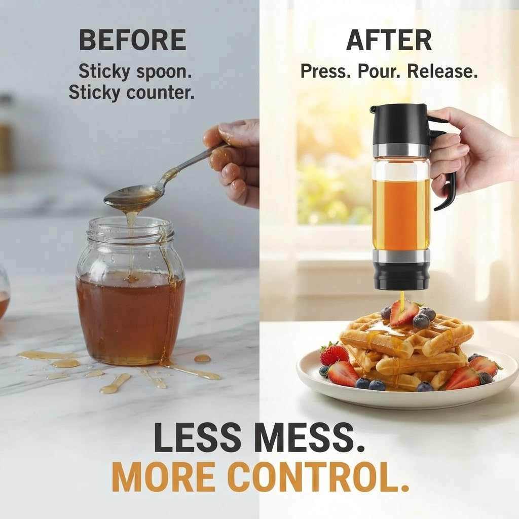 No-Drip Honey Dispenser for Clean, Effortless Everyday Pouring