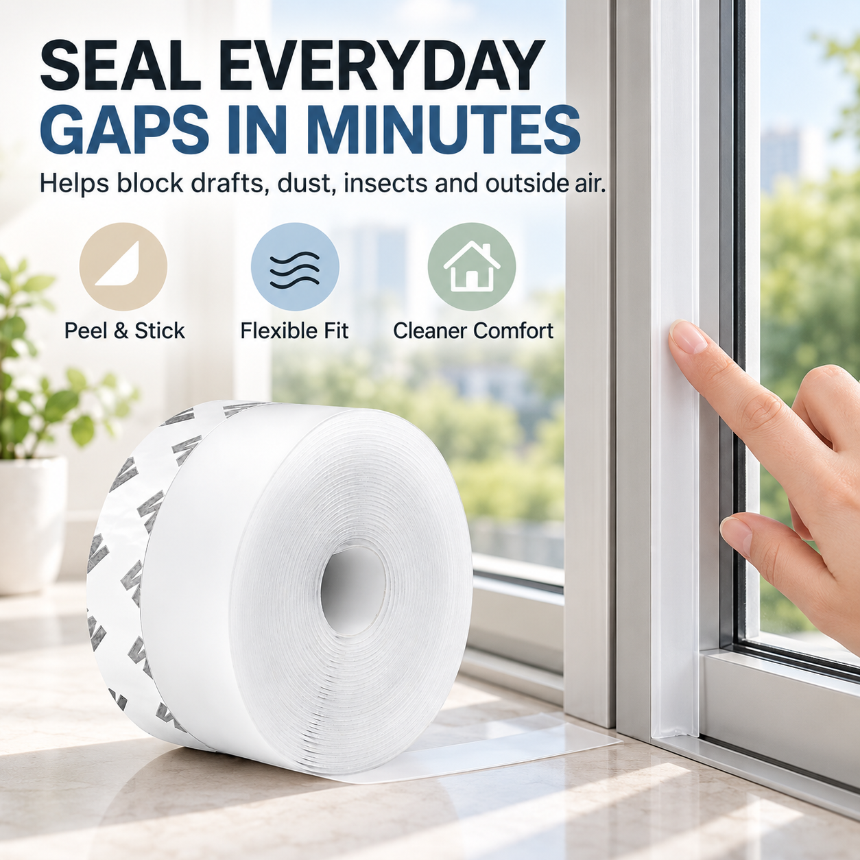 🔥32.8Ft Door Weather Stripping | Adhesive Draft Stopper Seal Strip for Doors, Windows & Shower Doors