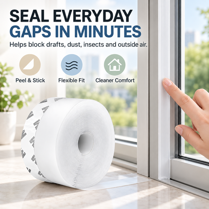 🔥32.8Ft Door Weather Stripping | Adhesive Draft Stopper Seal Strip for Doors, Windows & Shower Doors
