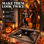 💀 3D Halloween Rug, Spooky Optical Illusion Skeleton Rug🎃