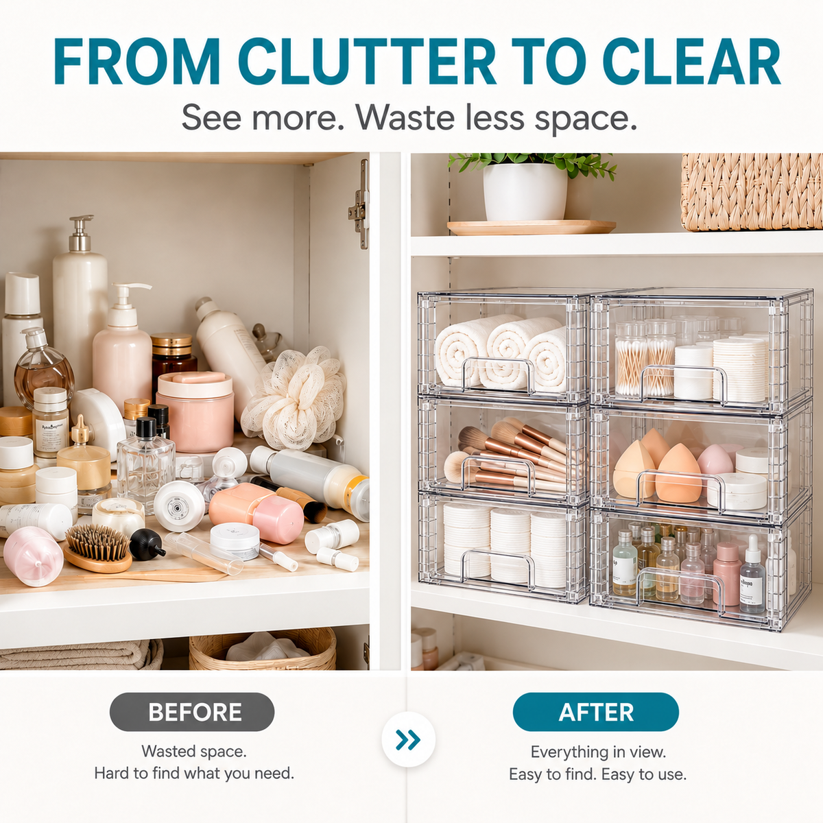 Clear Stackable Storage Drawers