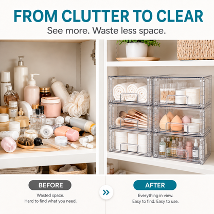 Clear Stackable Storage Drawers