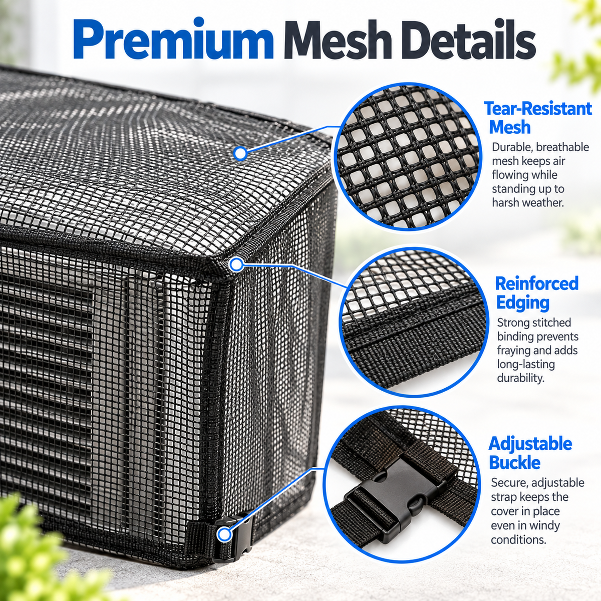 Heavy-Duty Mesh Outdoor AC Cover （24*24*30in）