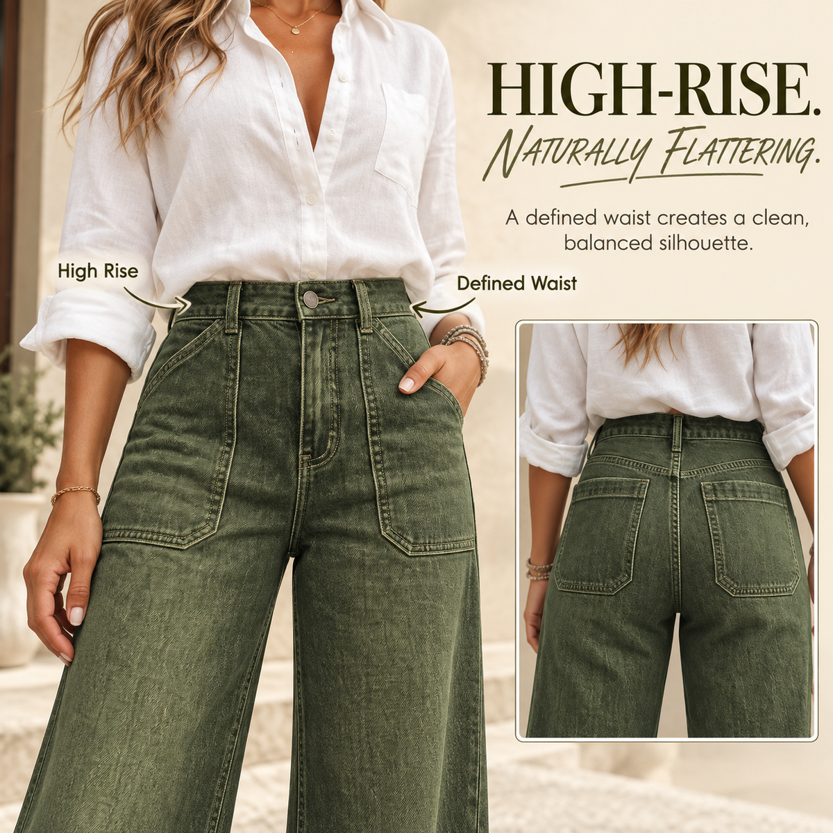 Vintage High-Waisted Wide-Leg Denim Jeans | Ultra-Soft Comfort & Relaxed Fit