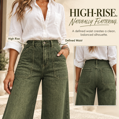 Vintage High-Waisted Wide-Leg Denim Jeans | Ultra-Soft Comfort & Relaxed Fit