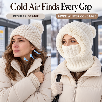3-in-1 Women’s Winter Balaclava Hood – Fleece-Lined Hat, Scarf & Face Cover