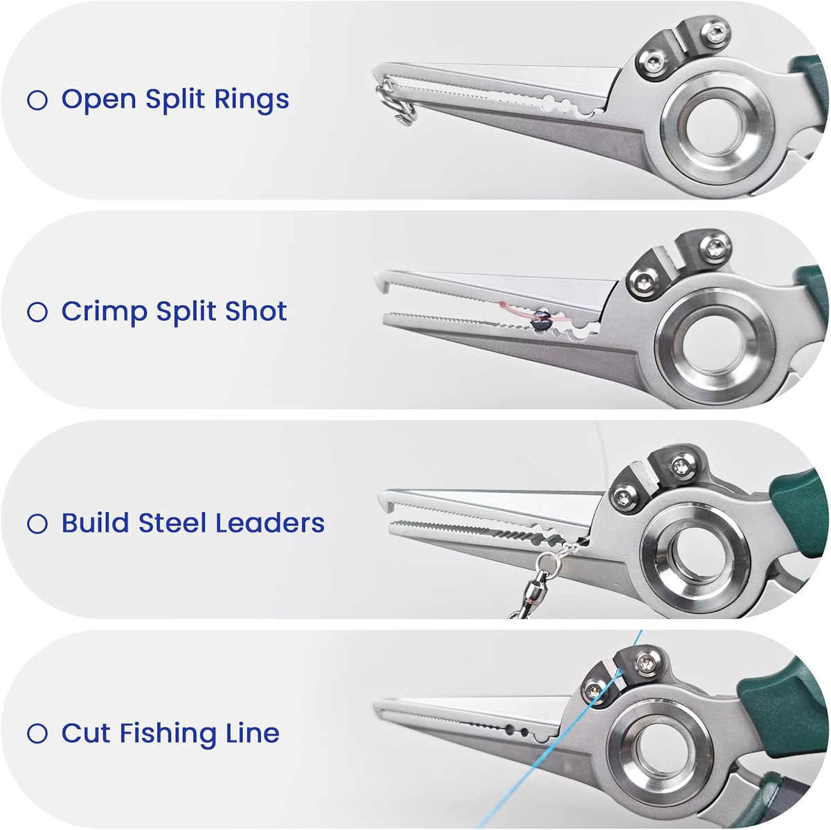 🎣17-4 Stainless Steel Fishing Pliers – Tungsten Carbide Cutter & Hook Remover🎣