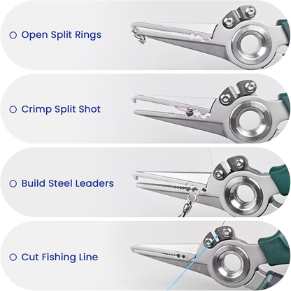 🎣17-4 Stainless Steel Fishing Pliers – Tungsten Carbide Cutter & Hook Remover🎣