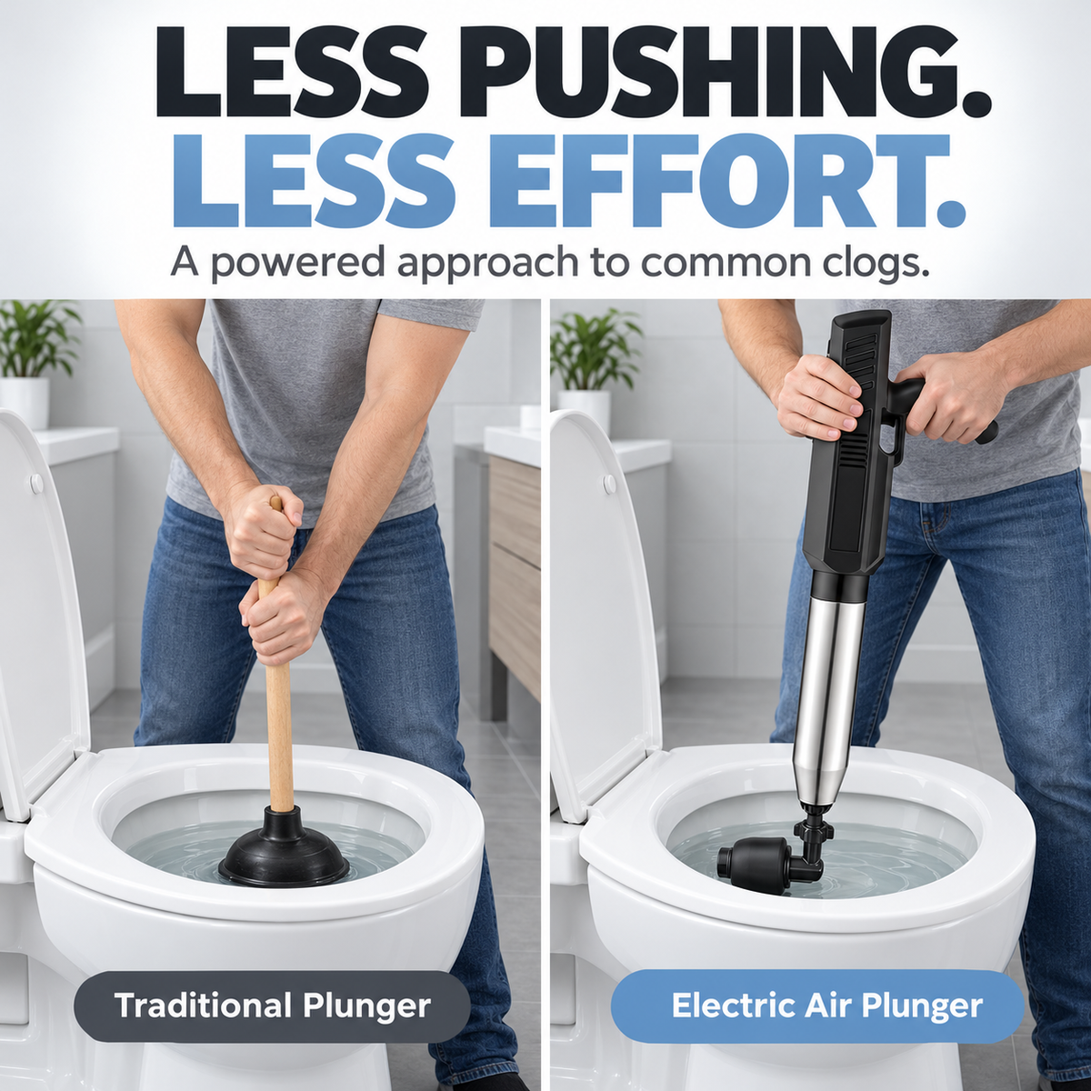 Electric Air Drain Plunger – Powerful Clog Removal for Toilets & Sinks