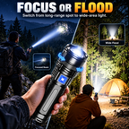 Military-Grade 2-in-1 Zoomable Tactical Flashlight & Emergency Power Bank: Ultra-Bright LED, COB Work Light & 5400mAh High-Capacity Battery 🔦⚡