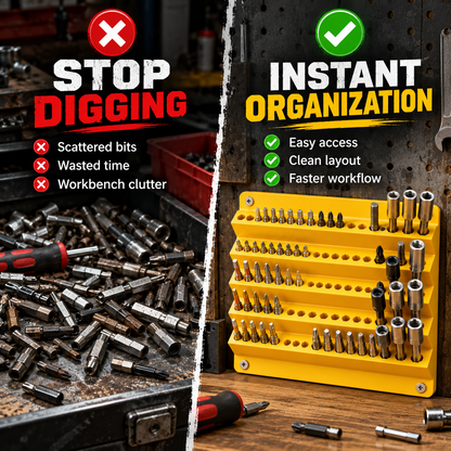 120-Slot Wall-Mounted Drill Bit Organizer – 6-Tier Hex Bit Holder for Garage & Workshop