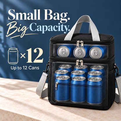 🍱 Dual-Layer Insulated Lunch Bag | Leakproof Cooler Tote with Strap ❄️