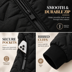 Women’s Thermal Fleece-Lined Winter Jacket | Lightweight Quilted Full-Zip Hooded Coat with Secure Pockets