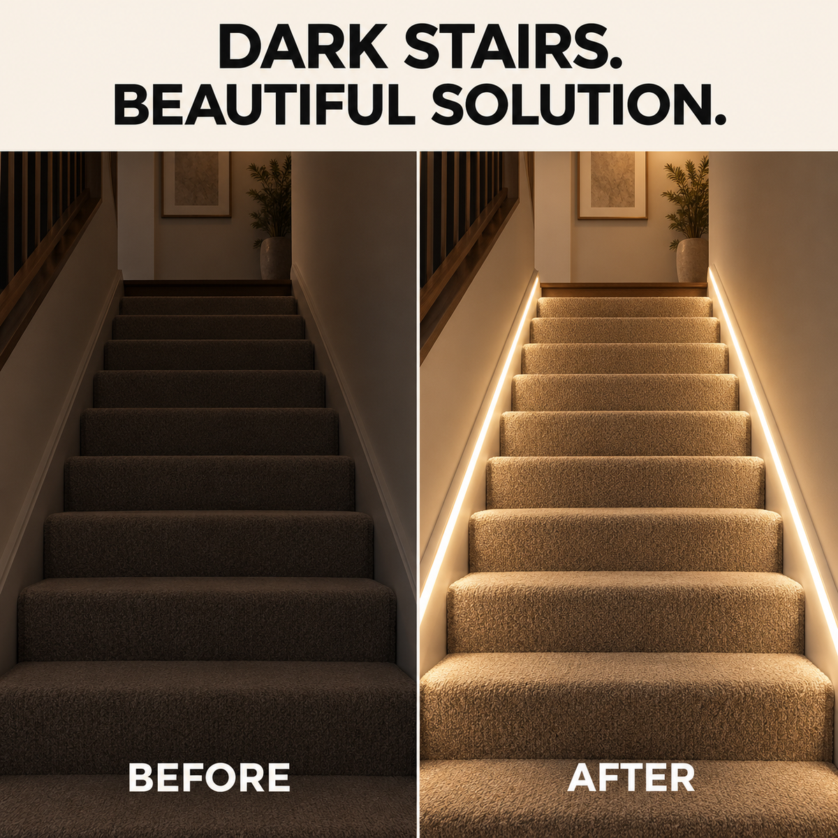 Motion Sensor LED Strip Lights – Dynamic Flowing Effects, USB Powered, Cuttable for Stairs & Home