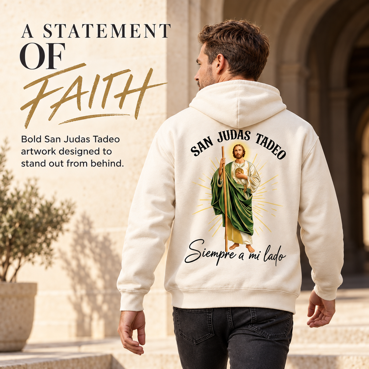Faith Everyday: San Judas Tadeo Premium Fleece Hoodie